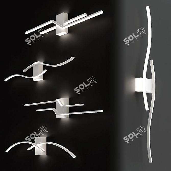 QILEMEI Modern Art LED Wall Lights 3D model image 4