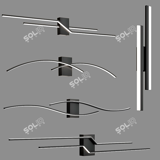 QILEMEI Modern Art LED Wall Lights 3D model image 6