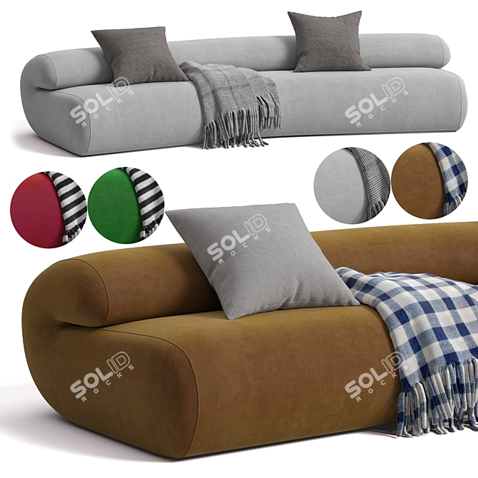 Modern Strata Sofa 3D Model 3D model image 1