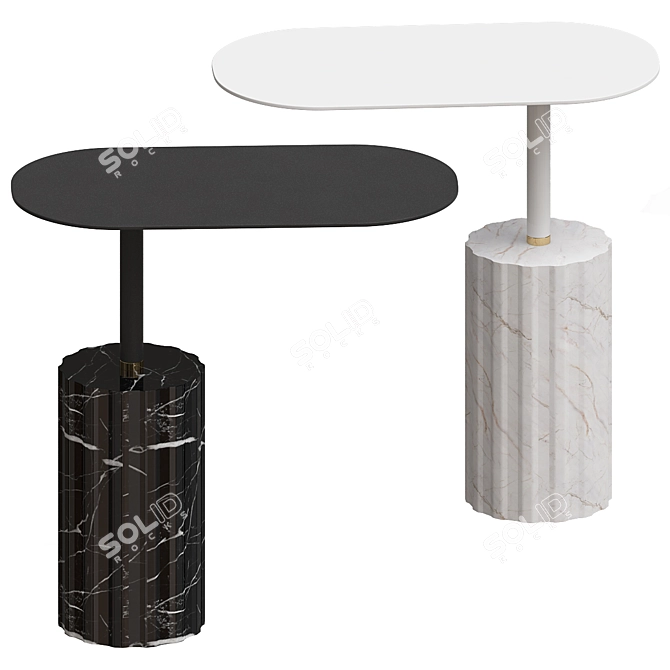 Marble Column Side Table 3D model image 1