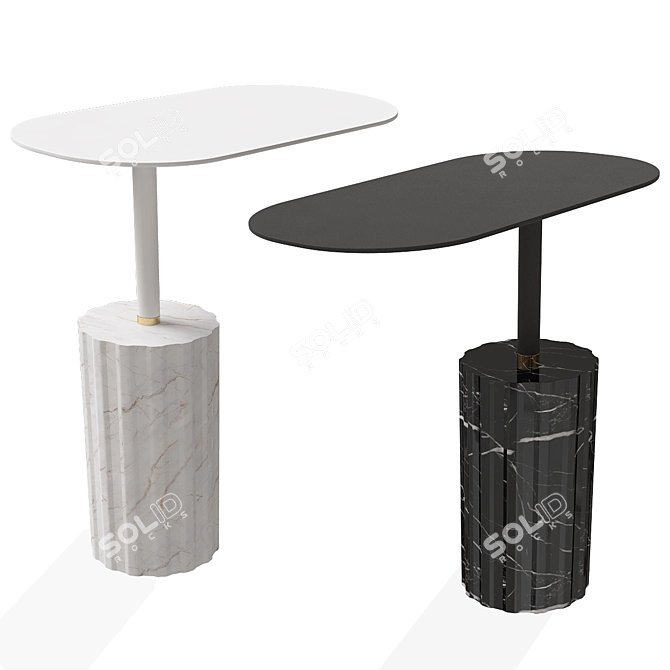 Marble Column Side Table 3D model image 2