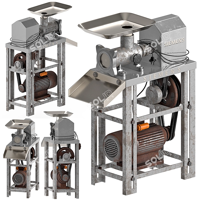 Powerful Commercial Meat Grinder 3D model image 2