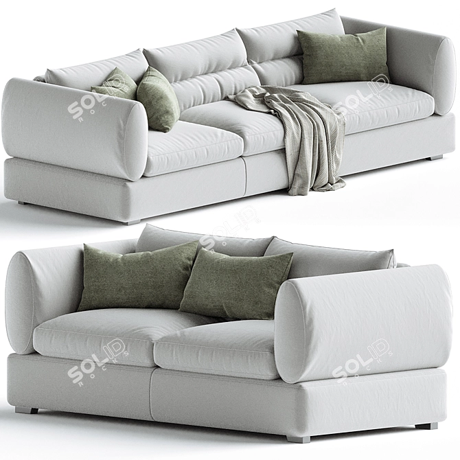 Elegant Parma Sofa Set 3D model image 1