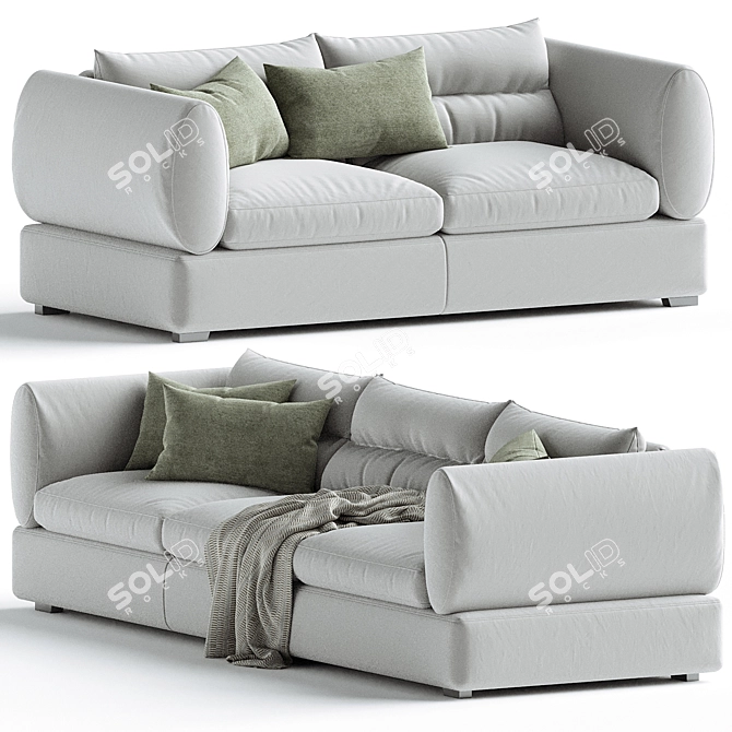 Elegant Parma Sofa Set 3D model image 2