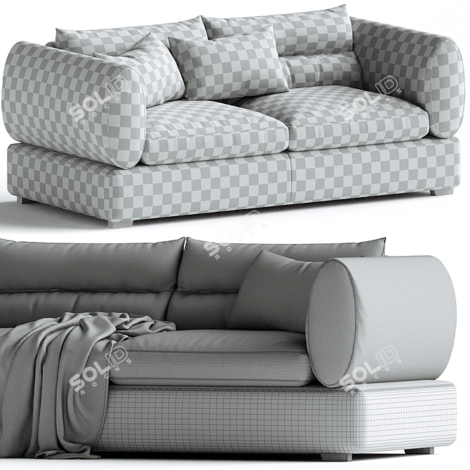 Elegant Parma Sofa Set 3D model image 5