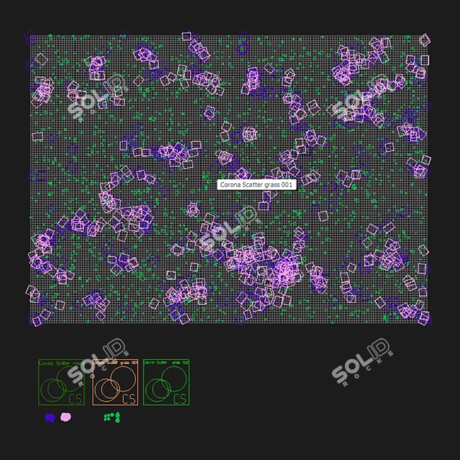 Field Meadow Scene with Scatter 3D model image 3