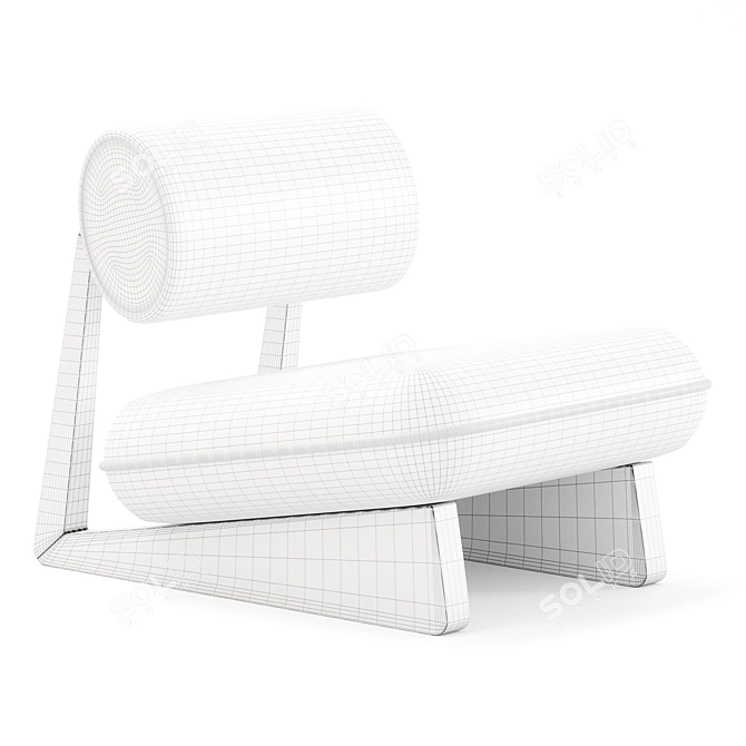 Sleek Wabi Armchair - NOS Furniture 3D model image 3