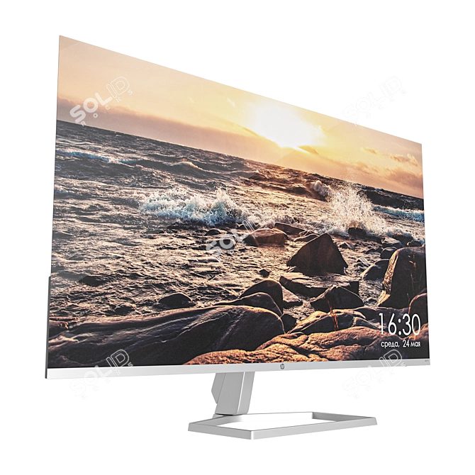 Sleek HP M27f 3D Monitor 3D model image 2