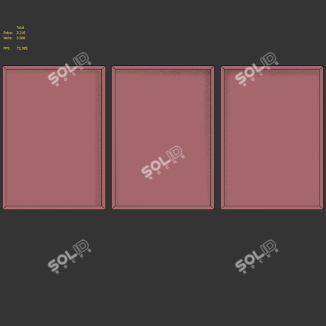 Modern Abstract Line Picture Frame Set 3D model image 7