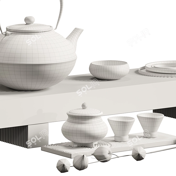  3D Tea Set Model 3D model image 4