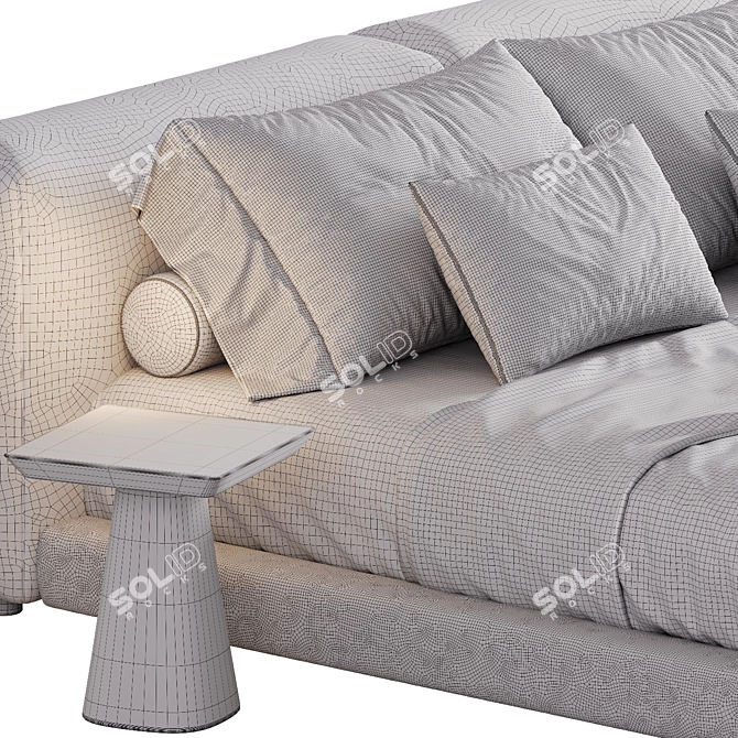 Modern Softwall Bed by Living Divani 3D model image 4