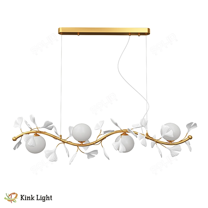 Scandinavian Gold Chandelier Asta 3D model image 1