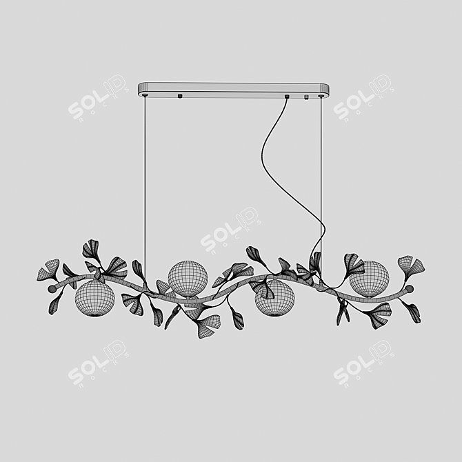 Scandinavian Gold Chandelier Asta 3D model image 2