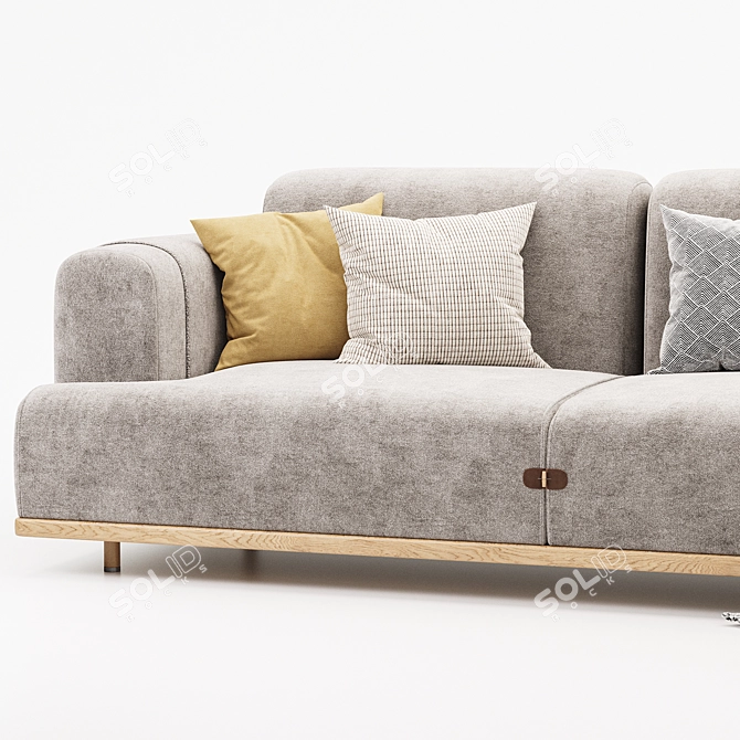 Modern Fabric Sofa With Chaise 3D model image 3