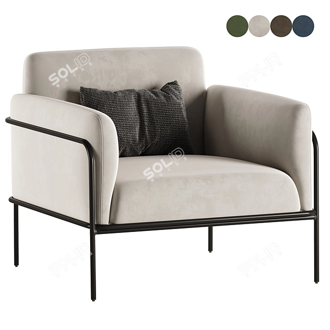 Modern Scribe Armchair: 2017 Design 3D model image 1
