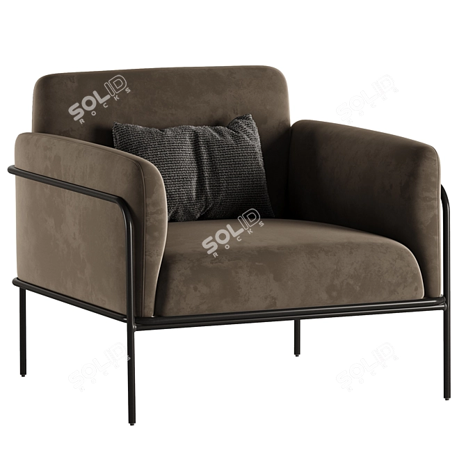Modern Scribe Armchair: 2017 Design 3D model image 4