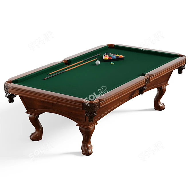 Hawthorne Pool Table with UVs 3D model image 1