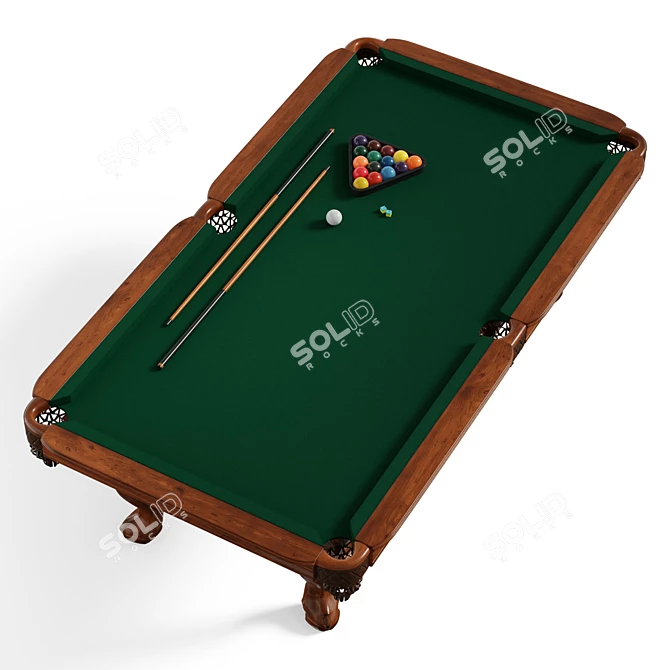 Hawthorne Pool Table with UVs 3D model image 2
