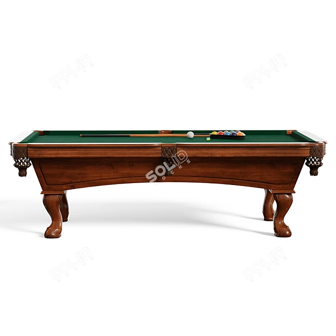Hawthorne Pool Table with UVs 3D model image 4
