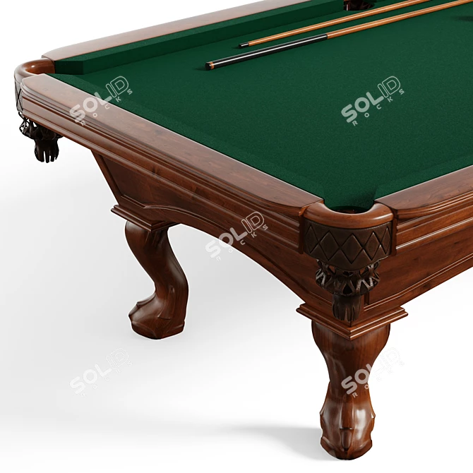 Hawthorne Pool Table with UVs 3D model image 5