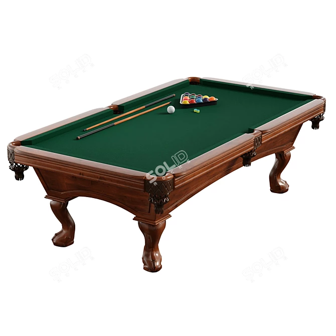 Hawthorne Pool Table with UVs 3D model image 7