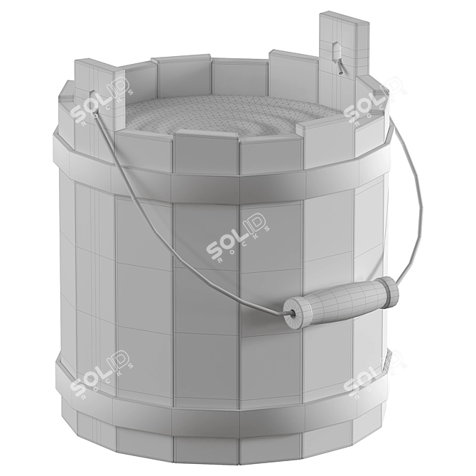 Vintage Metal Water Pail 3D model image 2