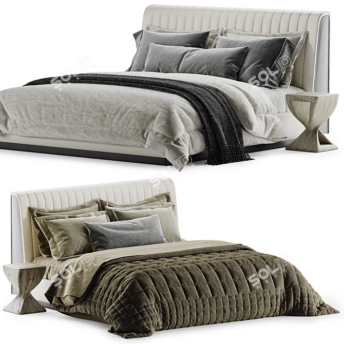 Laskasas Harry Bed: Sleek Elegance 3D model image 1