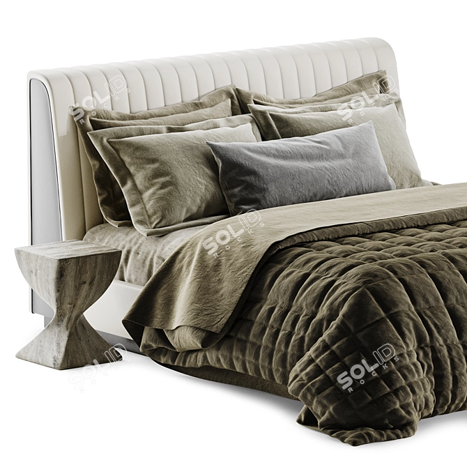 Laskasas Harry Bed: Sleek Elegance 3D model image 4