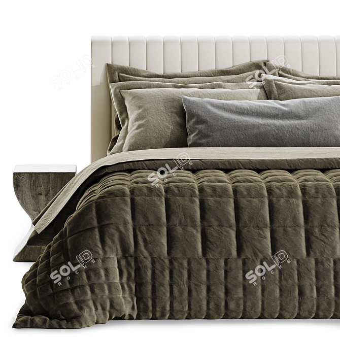 Laskasas Harry Bed: Sleek Elegance 3D model image 6