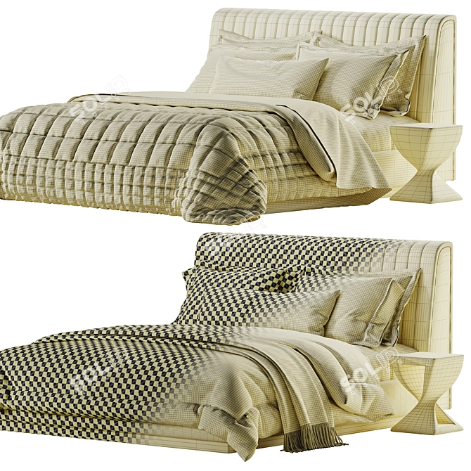 Laskasas Harry Bed: Sleek Elegance 3D model image 7