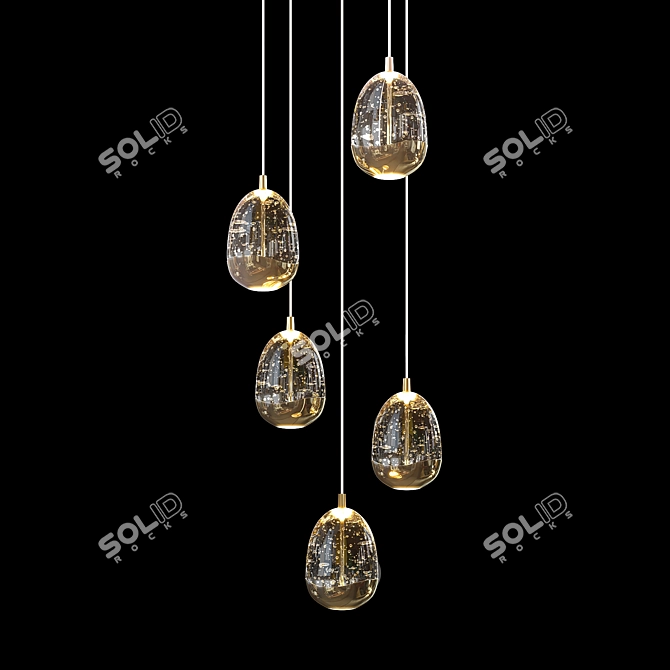 Champagne Glass LED Pendant Lamp 3D model image 2