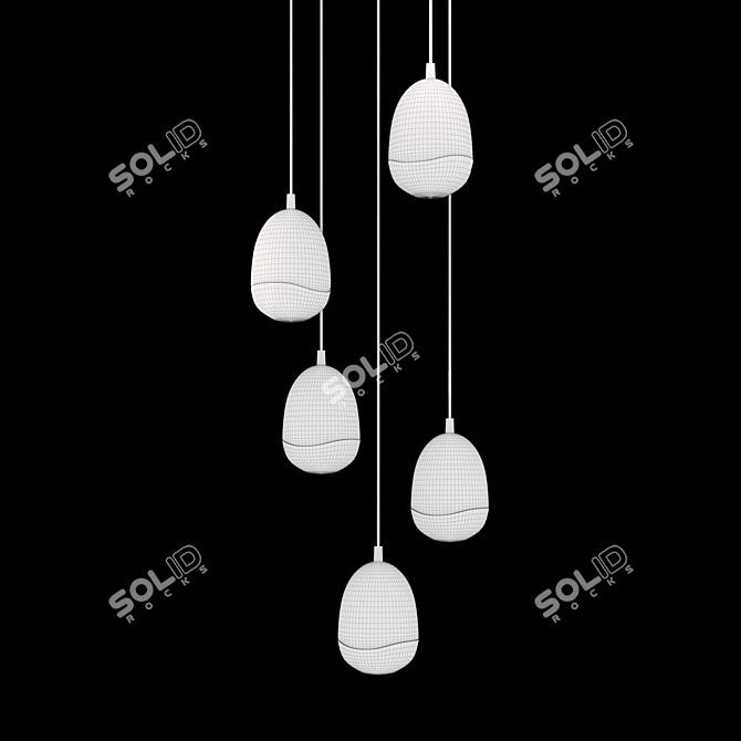 Champagne Glass LED Pendant Lamp 3D model image 3