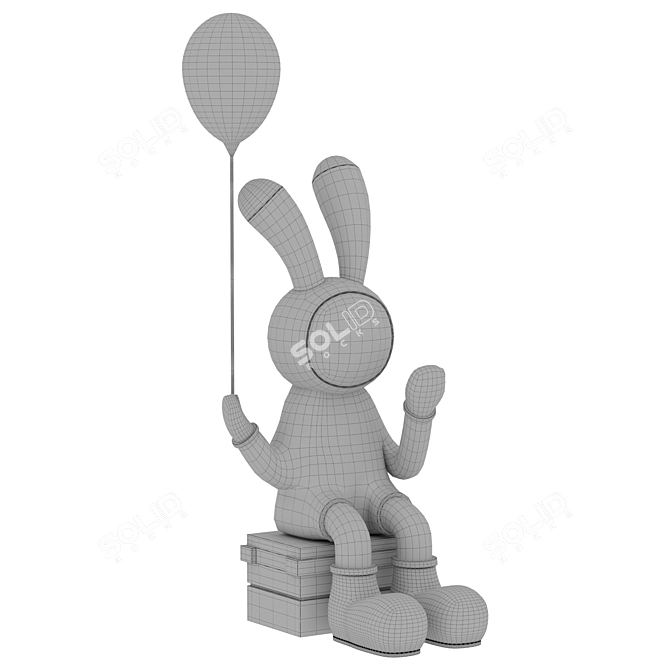 Rabbit Handcrafted Decor Art Piece 3D model image 3