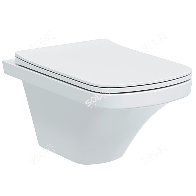 Modern Hanging Toilet Xalmstad 3D model image 1