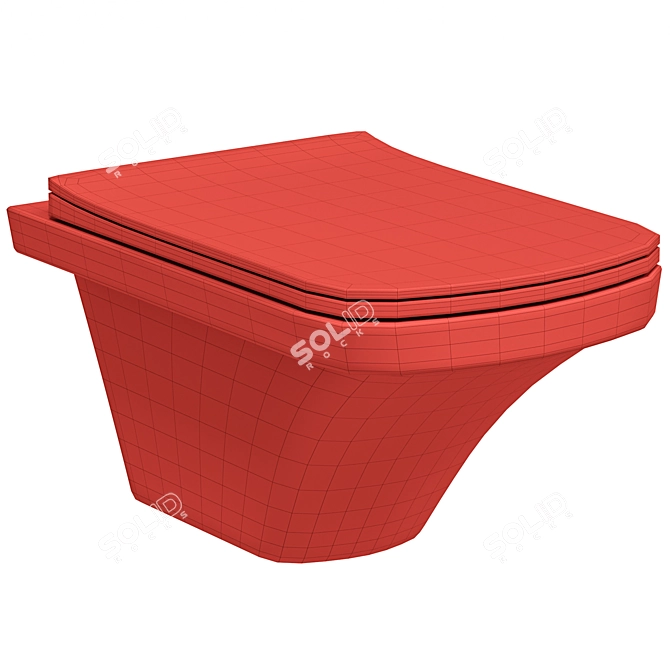 Modern Hanging Toilet Xalmstad 3D model image 2