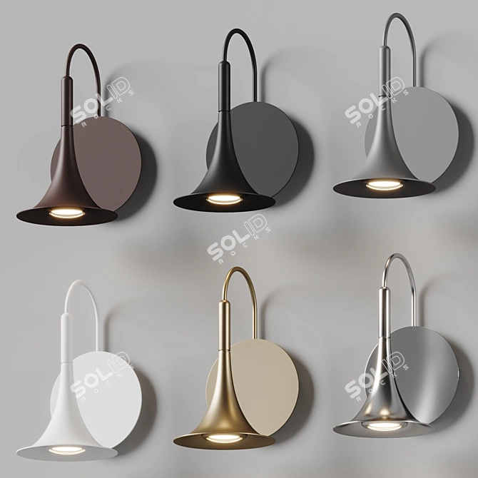 Modern Drama LED Wall Sconce 3D model image 4