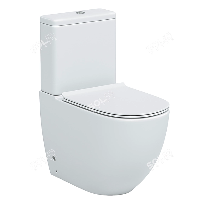 Compact Toilet with Micro Lift 3D model image 1