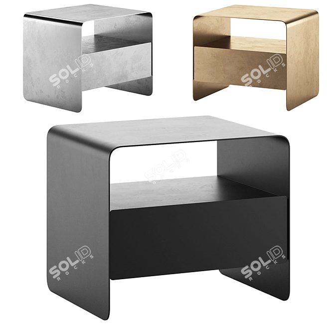 Elegant FOGLIO Bedside Table 3D model image 1