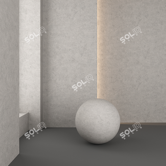 Textured PBR Concrete Decor Material 3D model image 2