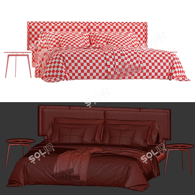Modern and Stylish SKIN Bed 3D model image 4