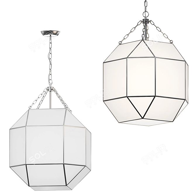 Classic Lantern Pendant Light Fixture 3D model image 2