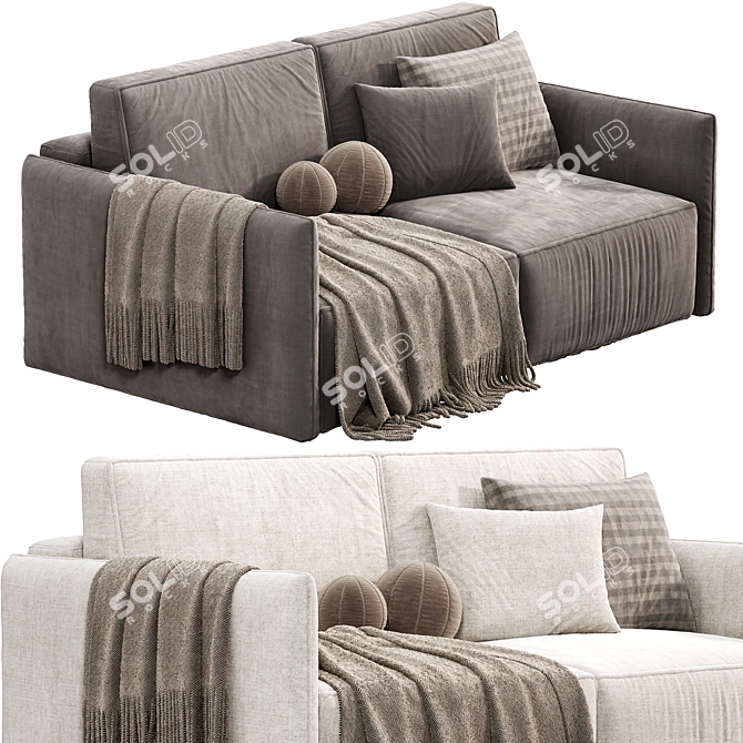 Modern Mini Light Sofa, Elegant 3D model image 2