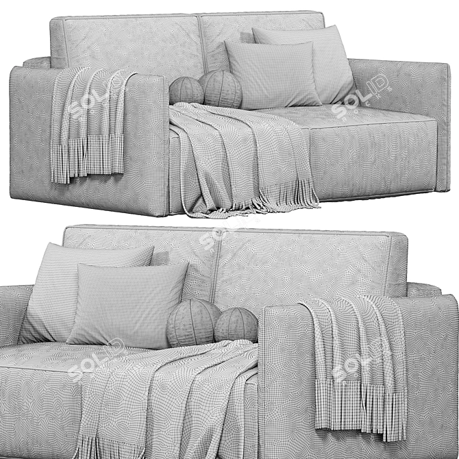 Modern Mini Light Sofa, Elegant 3D model image 5