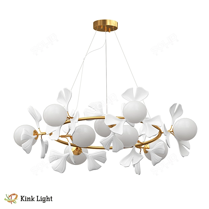 Scandinavian Chandelier Asta Gold 3D model image 1