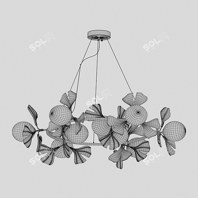 Scandinavian Chandelier Asta Gold 3D model image 2