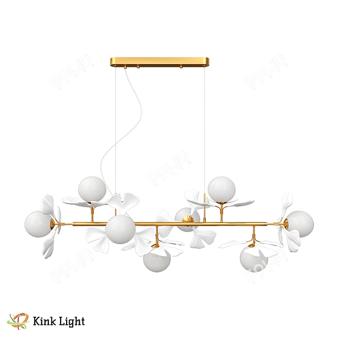 Asta Gold Chandelier Luminaire 3D model image 1