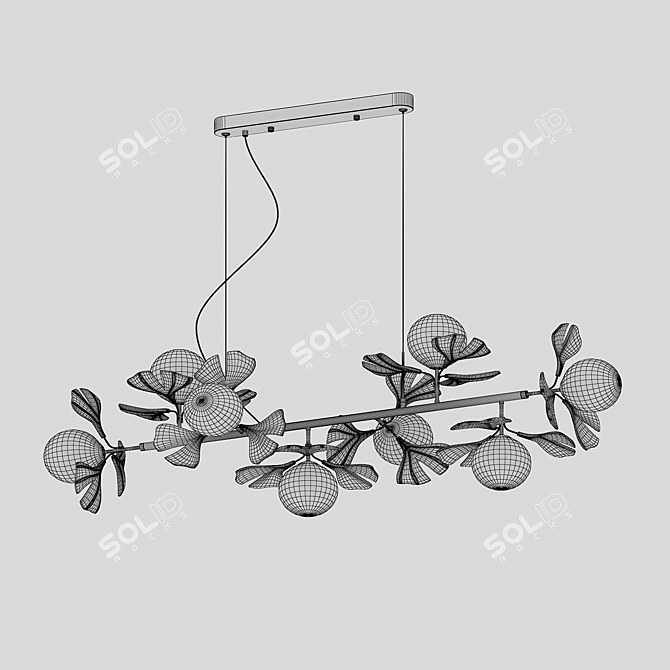 Asta Gold Chandelier Luminaire 3D model image 2