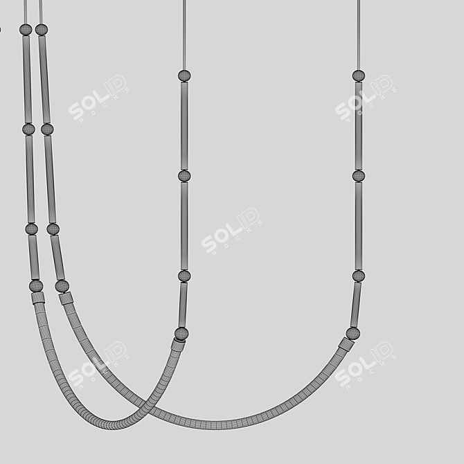 Boft Black LED Pendant Chandelier 3D model image 2