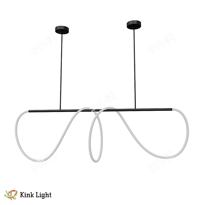 Dahlia Black LED Pendant Light 3D model image 1