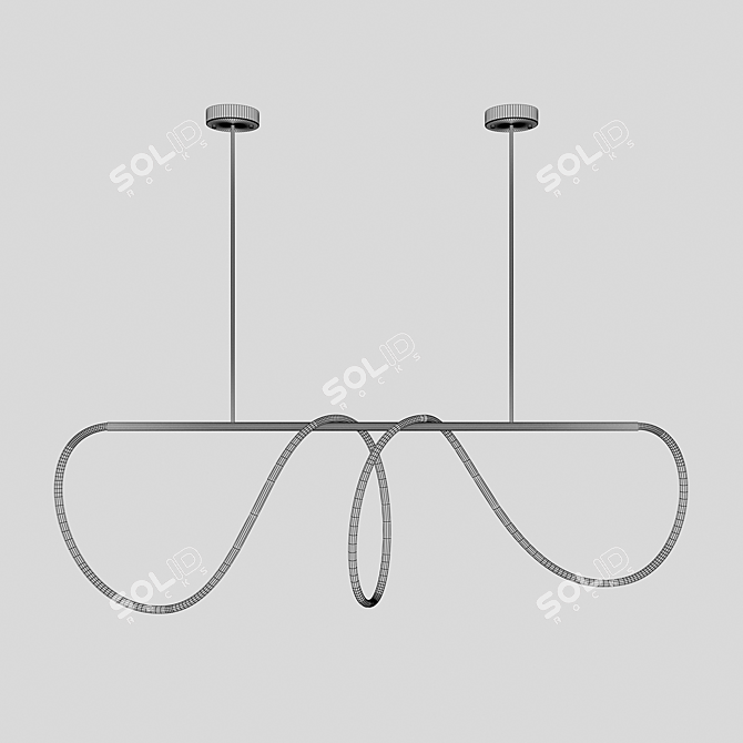 Dahlia Black LED Pendant Light 3D model image 2